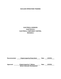 Electrical Component Control with Assessment Questions