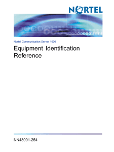 Equipment Identification reference