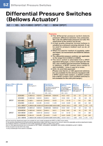Differential Pressure Switches（Bellows Actuator） 【SZ      BD / SZ1