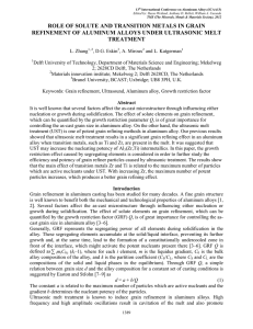 Role of Solute and Transition Metals in Grain