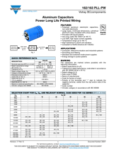 162/163 PLL-PW Aluminum Capacitors Power Long Life Printed