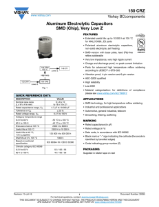 150 CRZ Aluminum Electrolytic Capacitors SMD (Chip), Very Low Z