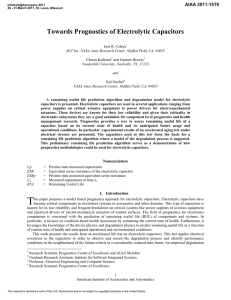 Towards Prognostics of Electrolytic Capacitors