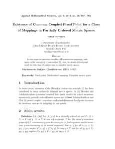Existence of Common Coupled Fixed Point for a Class of