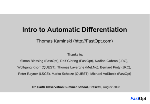 Intro tangent and adjoint code construction