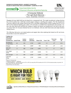 A Consumer Editorial -The Light Bulb Dilemma