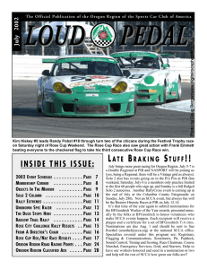 The Official Publication of the Oregon Region of the Sports