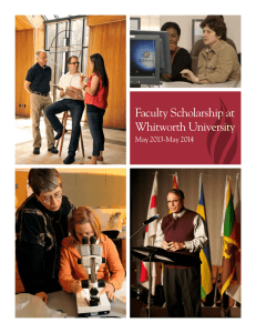 Faculty Scholarship at Whitworth University: 2013-14