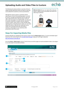 Uploading Audio and Video Files to iLecture Steps For Importing