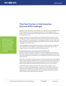 Three Best Practices to Help Enterprises Overcome BYOD - AVI-SPL