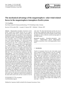 The mechanical advantage of the magnetosphere: solar