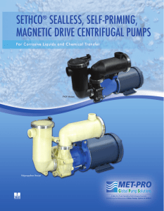 sethco® sealless, self-priming, magnetic drive centrifugal pumps