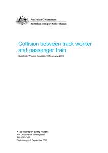 Collision between track worker and passenger train, Guildford