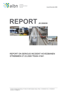 Report on serious incident Hovedbanen Strømmen 07.03.2008 train