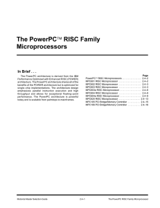 Chapter 2.4 - The PowerPC RISC Family Microprocessors