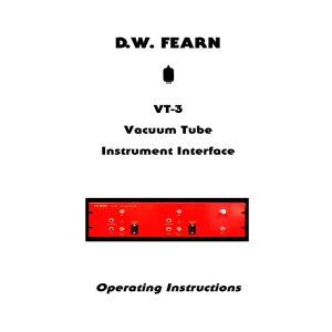 VT-3 Vacuum Tube DI Manual