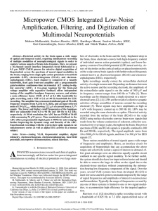 Micropower CMOS Integrated Low-Noise Amplification, Filtering