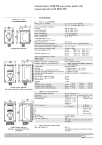 Control switch, GHG 292 and control switch with measuring