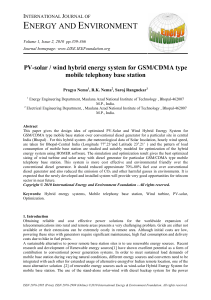 PV-solar / wind hybrid - International Journal of Energy and