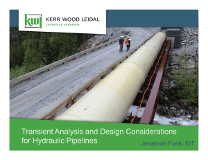 Transient Analysis and Design Considerations for Hydraulic Pipelines