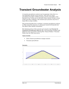 Transient Groundwater Analysis