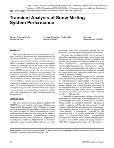 Transient Analysis of Snow-Melting System Performance