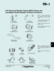 ETP Electrical Metallic Tubing (EMT) Fittings and Liquidtight Flexible