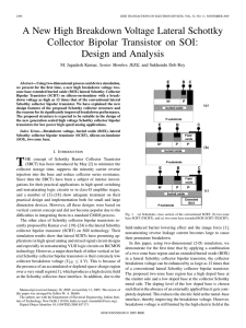 A New High Breakdown Voltage Lateral Schottky Collector Bipolar