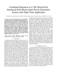 Combined Operation of a VSC Based Grid Interfaced Solar