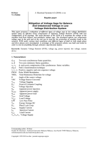 Regular paper Mitigation of Voltage Sags for Balance And