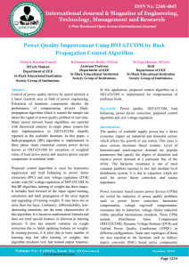 Power Quality Improvement Using DSTATCOM by Back