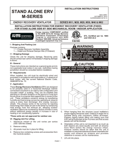 M-series Installation Instructions and Operation Manual