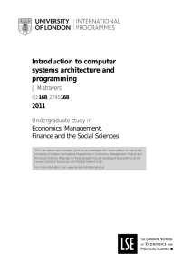 Introduction to computer systems architecture and programming