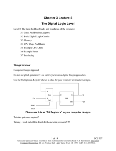 Chapter 3 Lecture 5 The Digital Logic Level