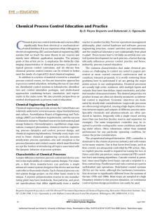 Chemical process control education and practice