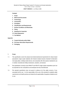 Standard for Relaxor-Based Single Crystals For Transducer and