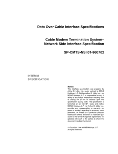 Cable Modem Termination System Network Side