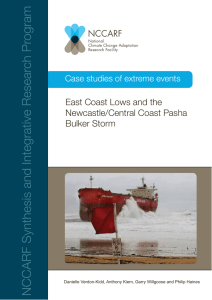East Coast Lows and the Newcastle/Central Coast Pasha Bulker