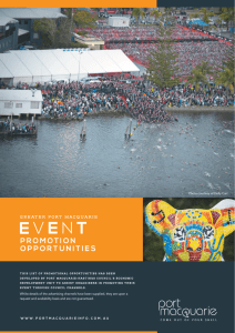 Greater Port Macquarie Event Promotion Opportunities (375kb PDF)