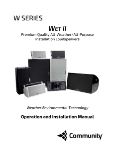 W SERIES WET II Operation and Installation Manual