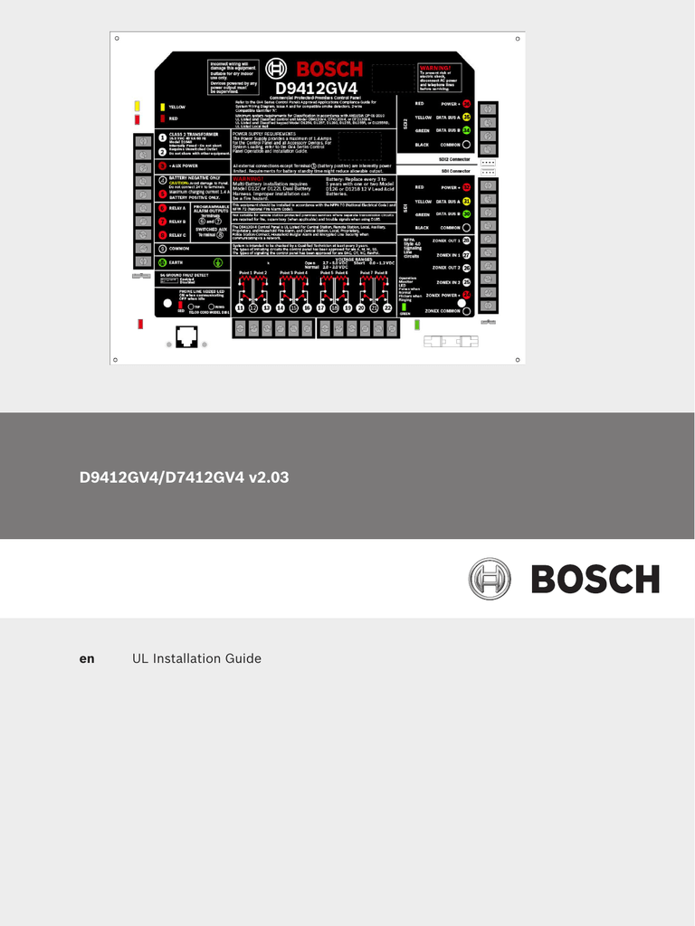 D9412GV4 D7412GV4 v2.03 Bosch Security Systems