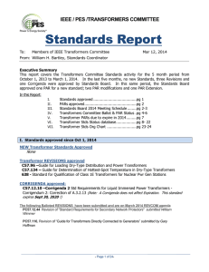 Standards Report - Transformers Committee