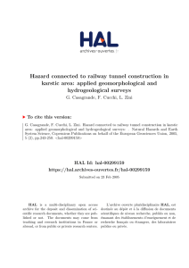 Hazard connected to railway tunnel construction in karstic area: <br