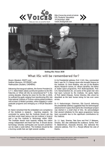 14th December, 2008 - Voices, The IISc Newsletter