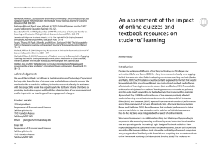 As assessment of the impact of online quizzes and textbook