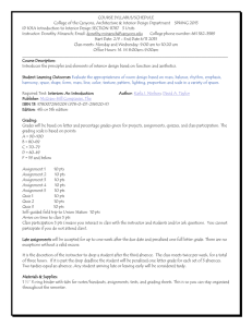 COURSE SYLLABUS/SCHEDULE College of the Canyons