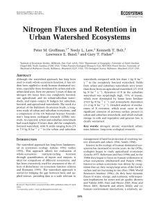 Nitrogen Fluxes and Retention in Urban Watershed