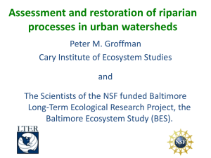 Assessment and restoration of riparian processes in urban watersheds