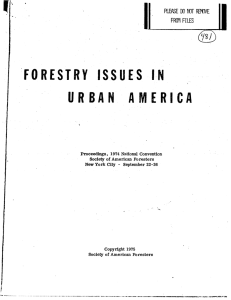 forestry issues in urban america - H.J. Andrews Experimental Forest