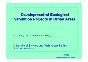 Development of Ecological Sanitation Projects in Urban Areas